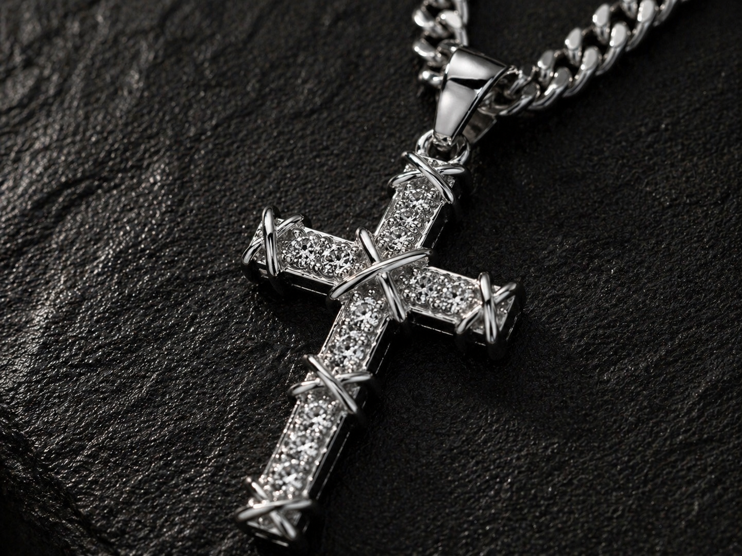 Iced X Kreuz Anhänger